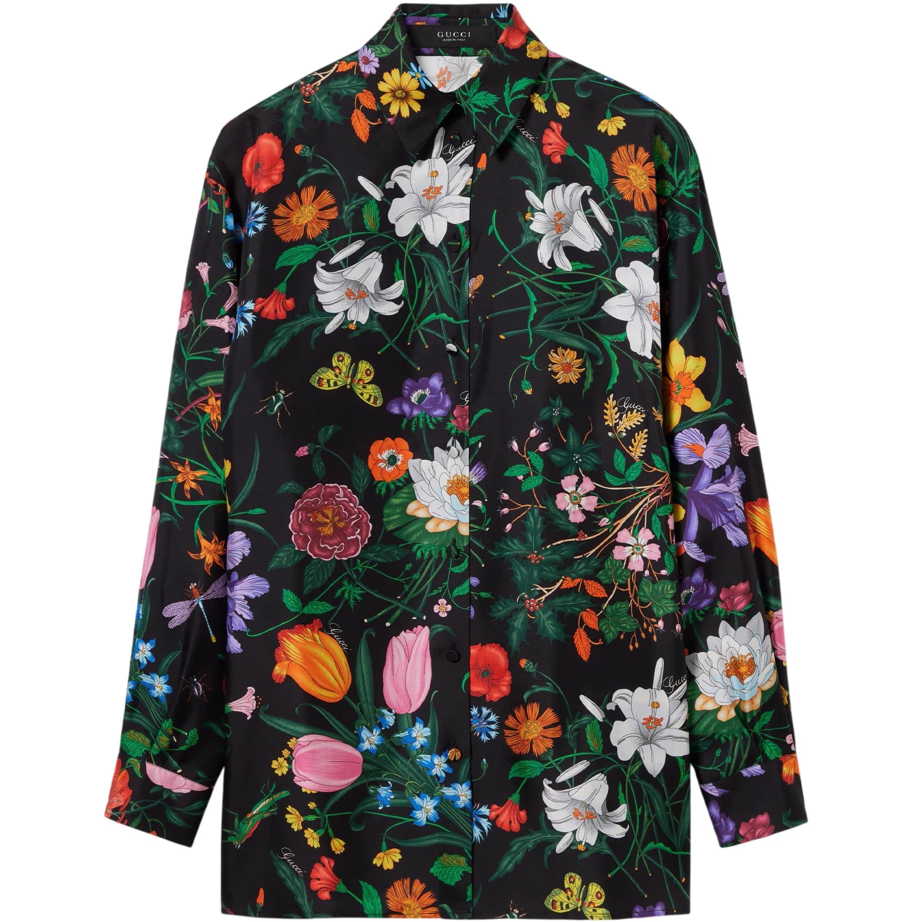 Áo sơ mi lụa Gucci Printed silk twill shirt 6