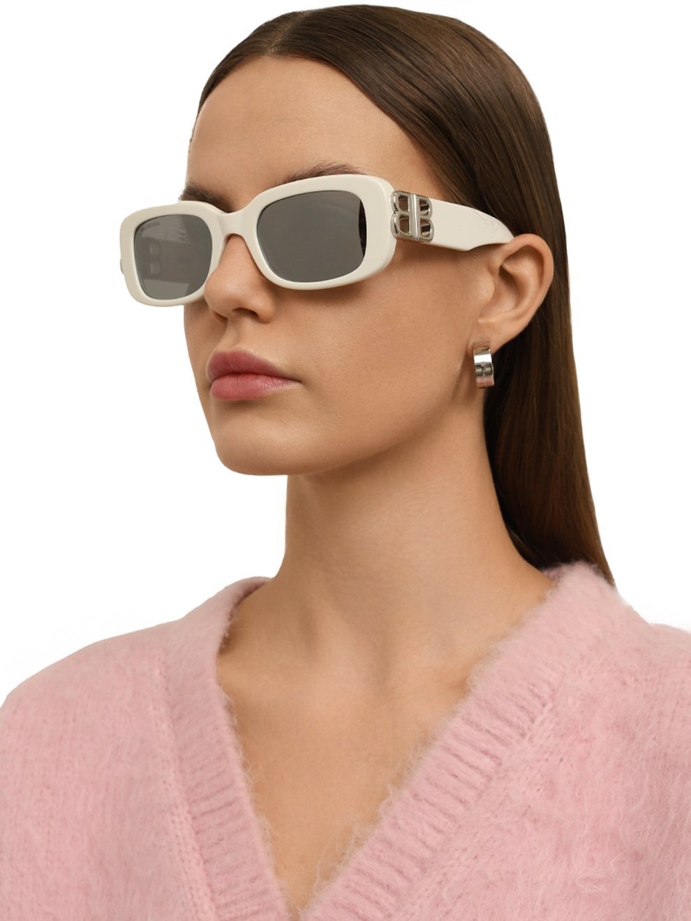Kính Mát Nữ Balenciaga Sunglasses White BB0310SK 003 1