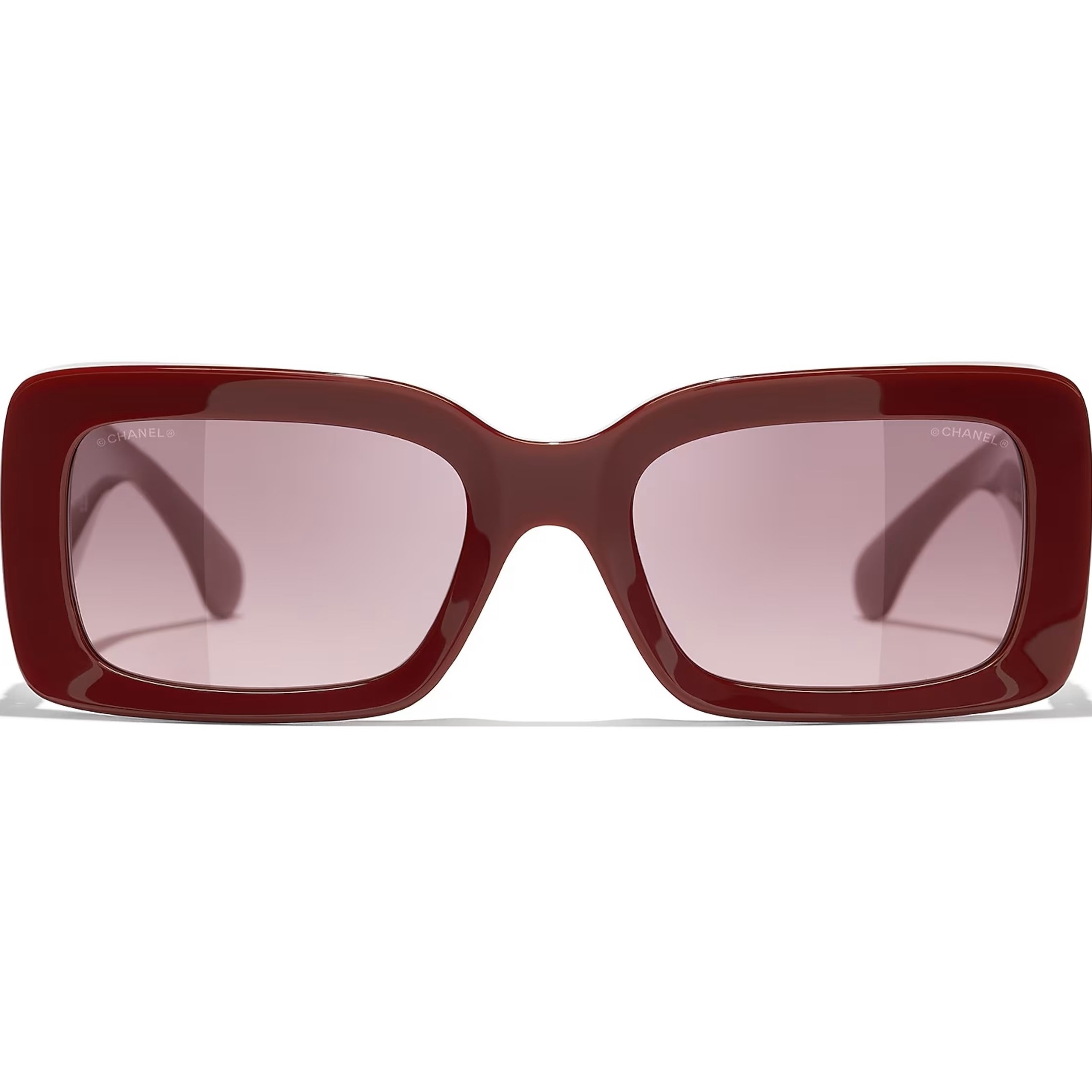 Kính mát Chanel Rectangle Sunglasses Burgundy Acetate Metal 5534 4
