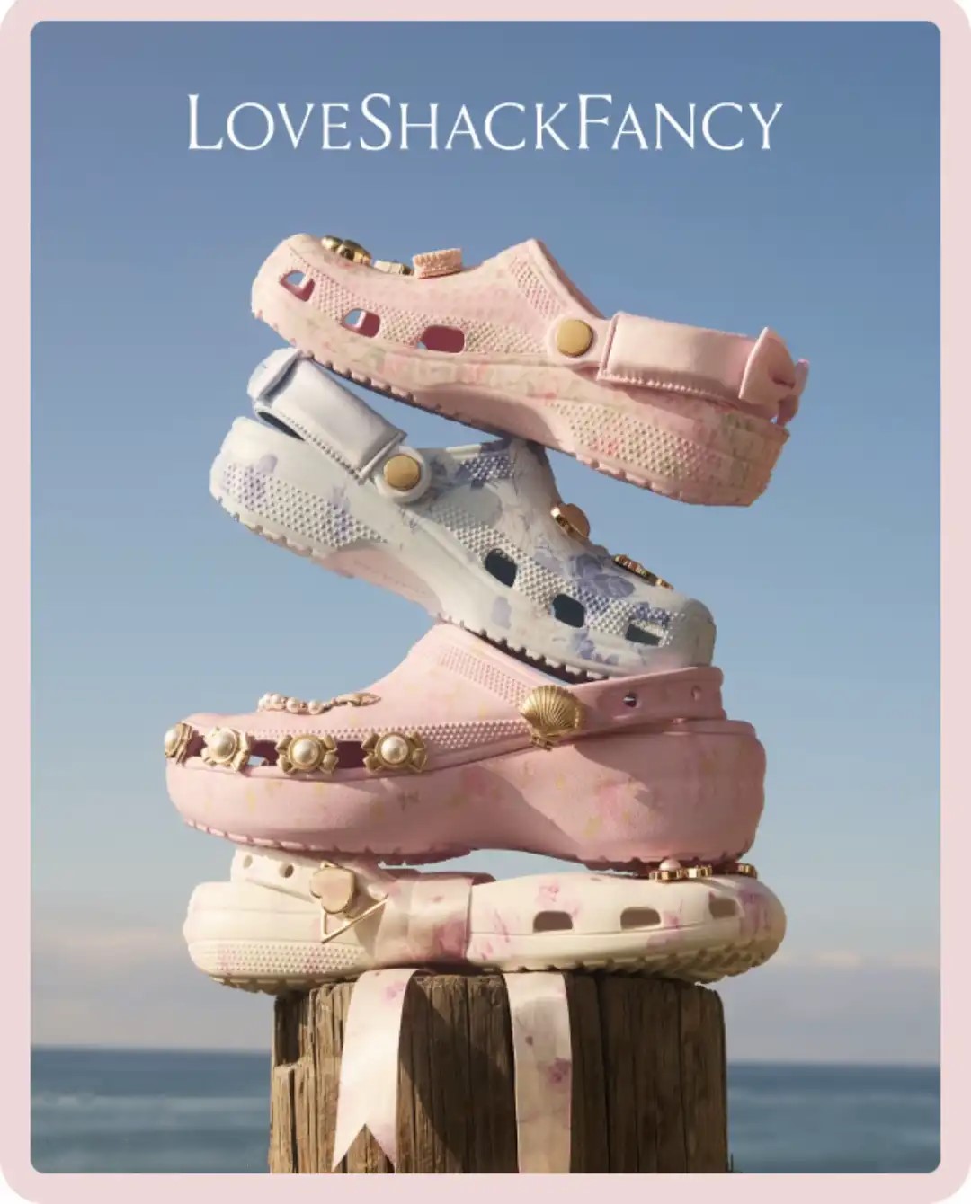 Giày Crocs LoveShackFancy Classic Clog Pink Milk 1