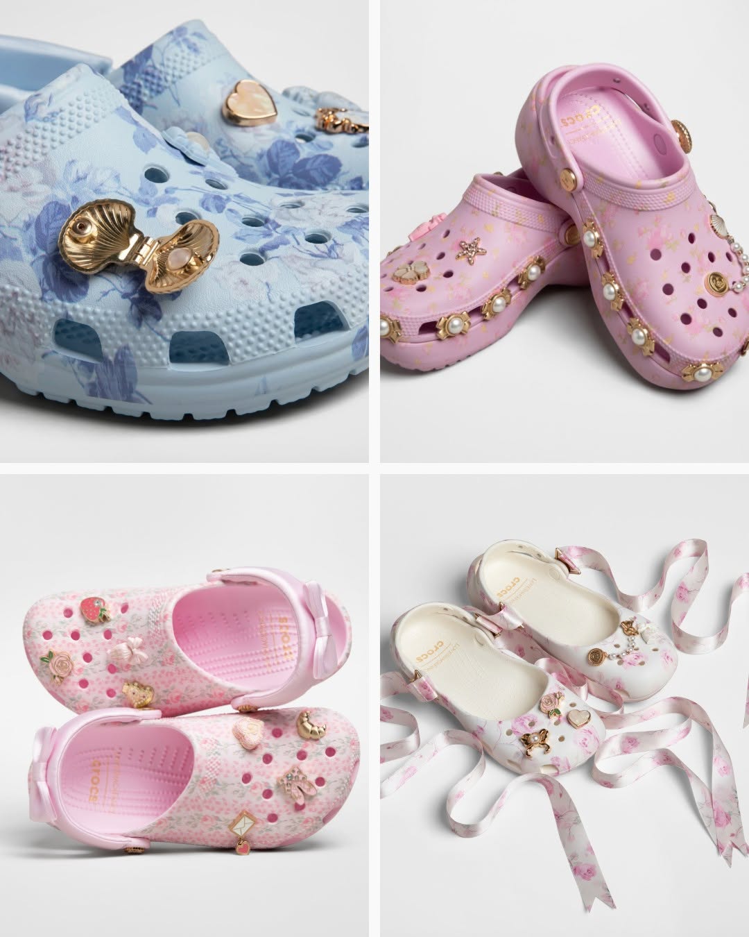 Giày Crocs LoveShackFancy Classic Clog Pink Milk 7