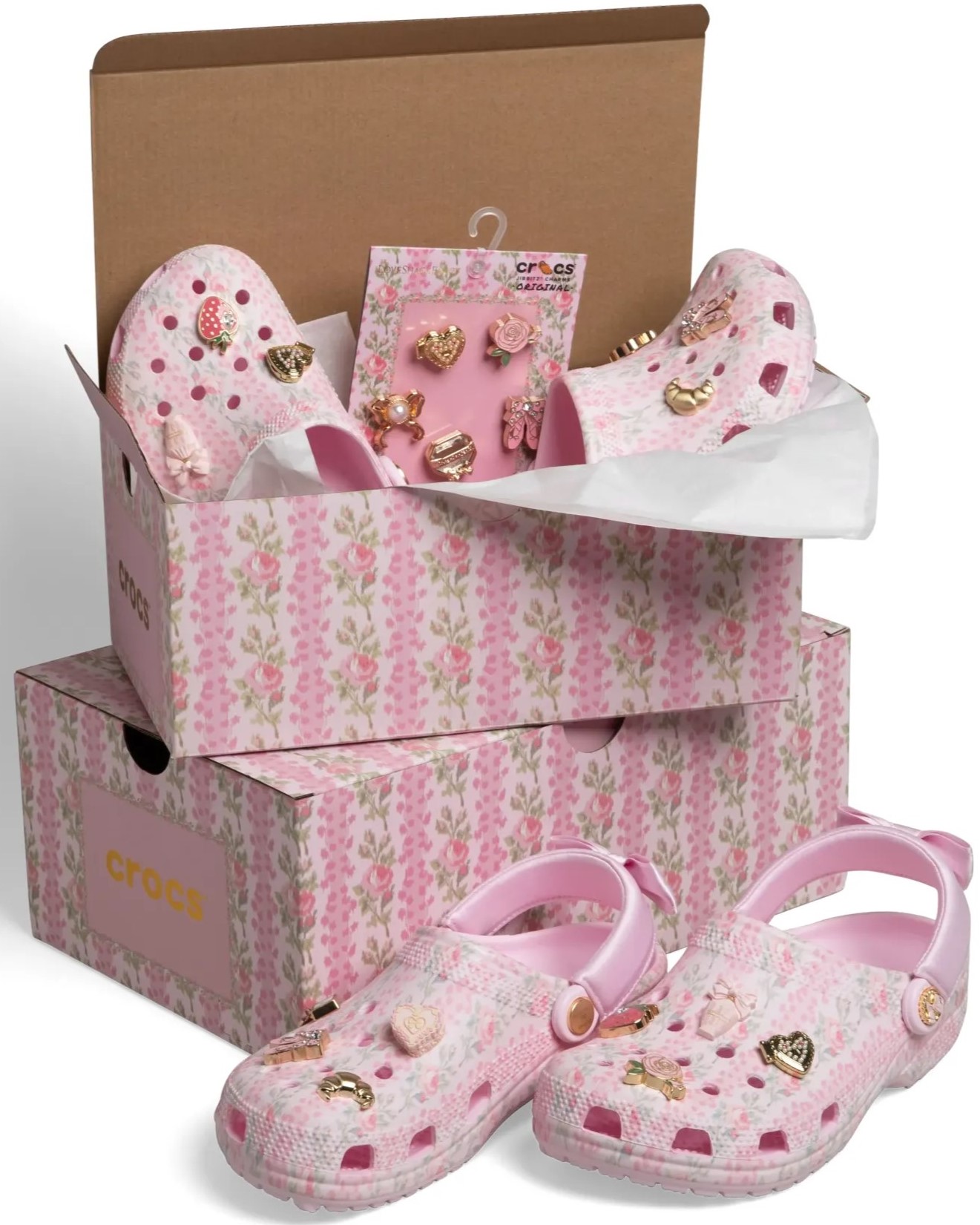 Giày Crocs LoveShackFancy Classic Clog Pink Milk 9