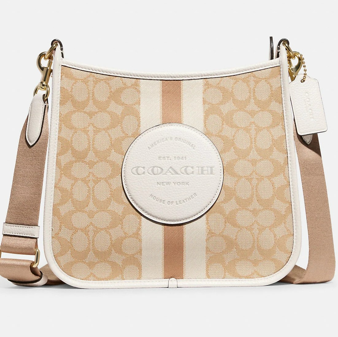 TÚI COACH NỮ DÁNG CÔNG SỞ DEMPSEY FILE BAG IN SIGNATURE JACQUARD WITH STRIPE AND COACH PATCH 1