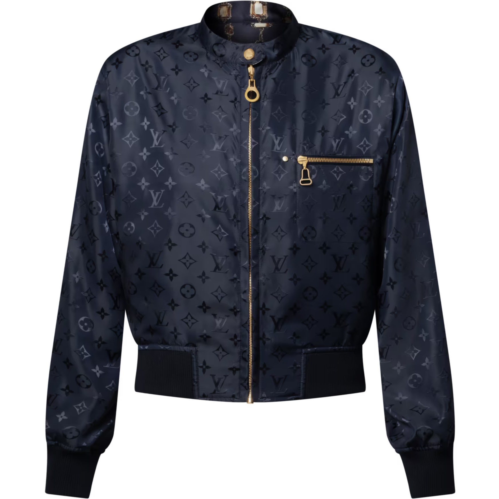 Áo khoác hai mặt LV Reversible Necklace Bomber Jacket 1