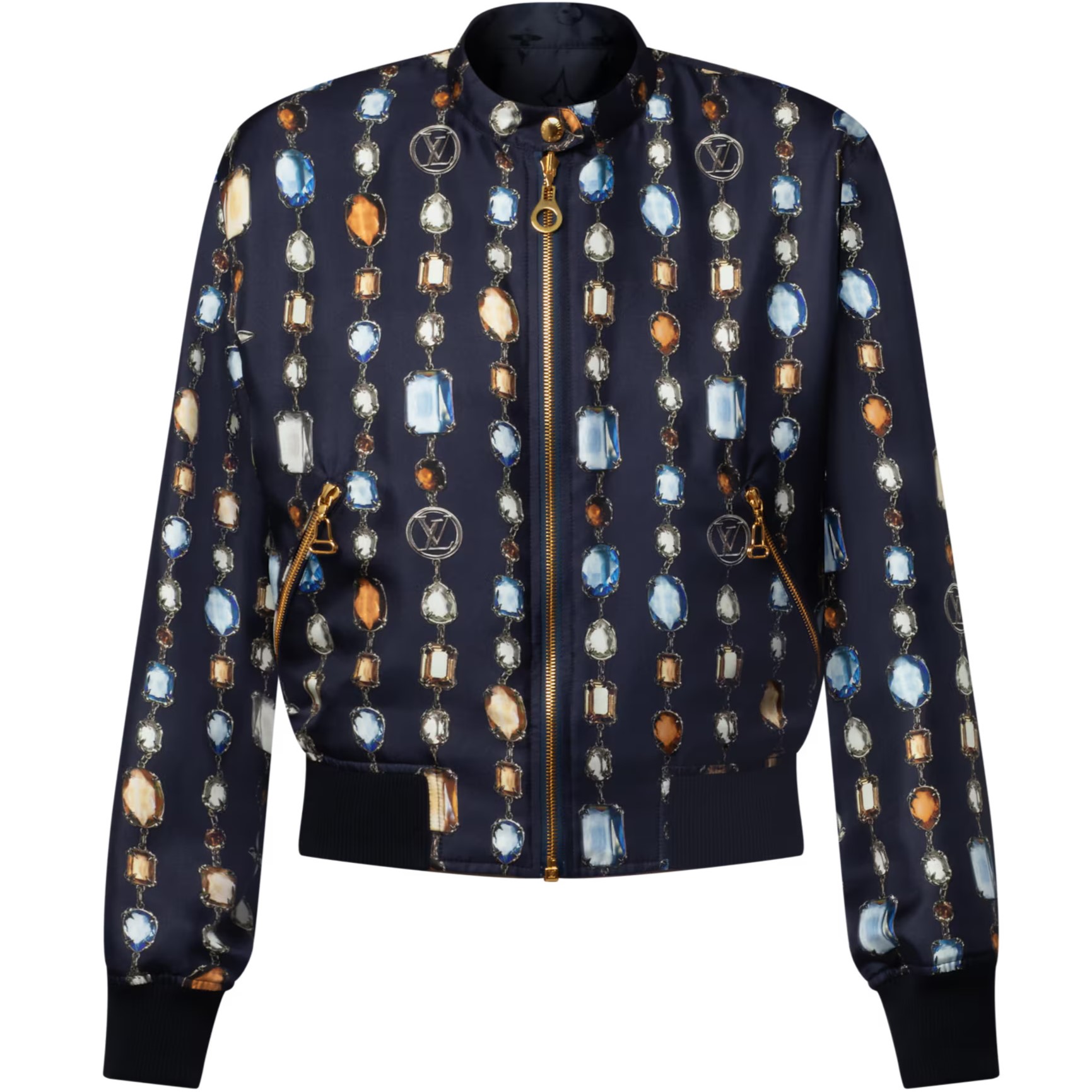 Áo khoác hai mặt LV Reversible Necklace Bomber Jacket 4