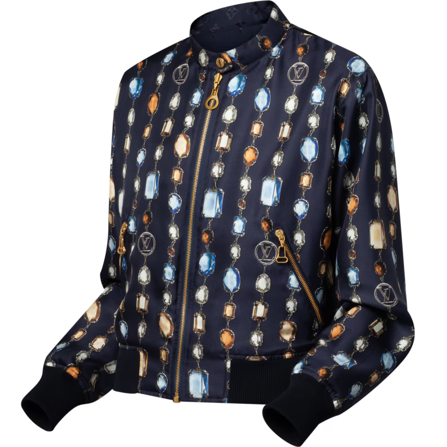 Áo khoác hai mặt LV Reversible Necklace Bomber Jacket 10