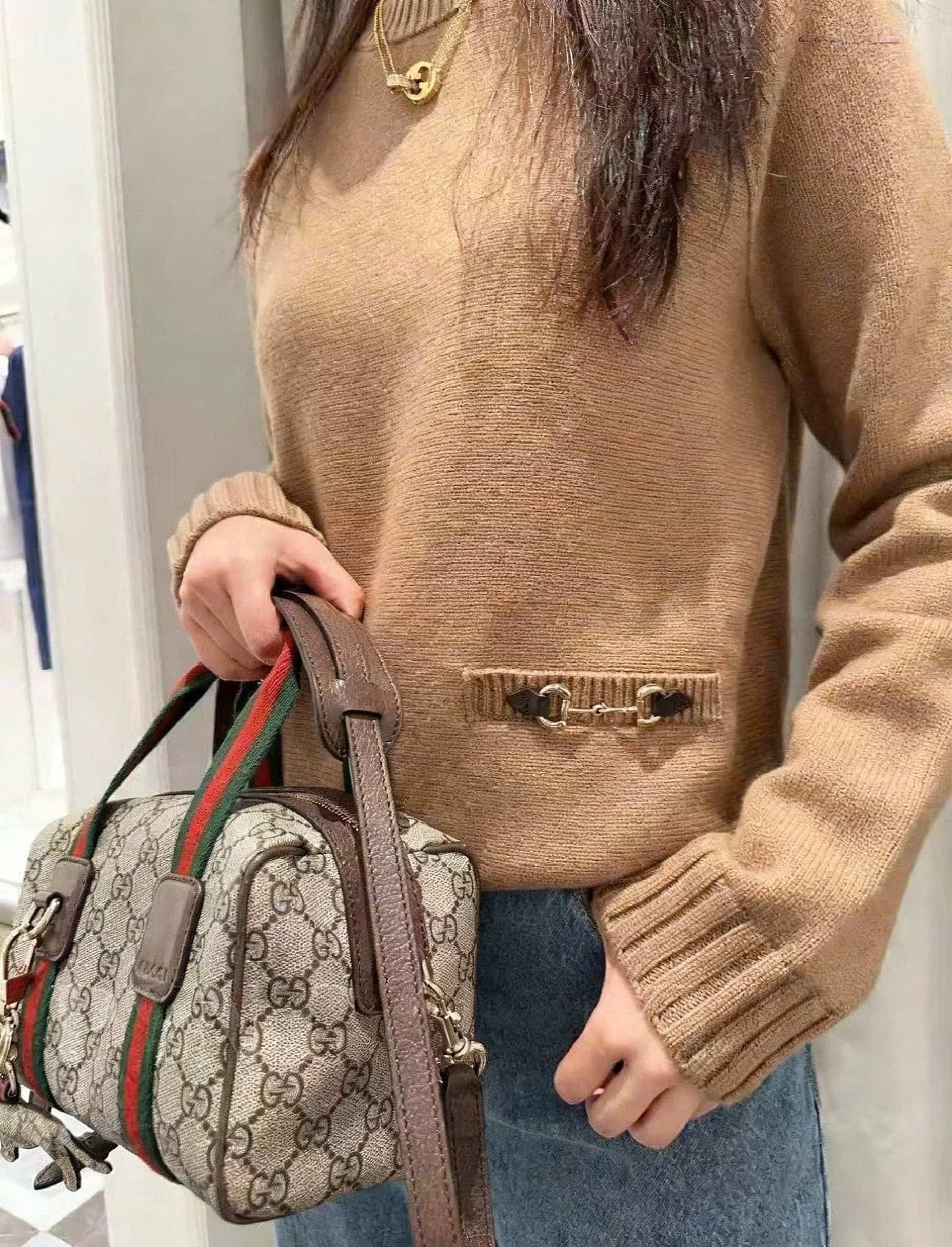 Áo len Gucci tay dài nâu 7