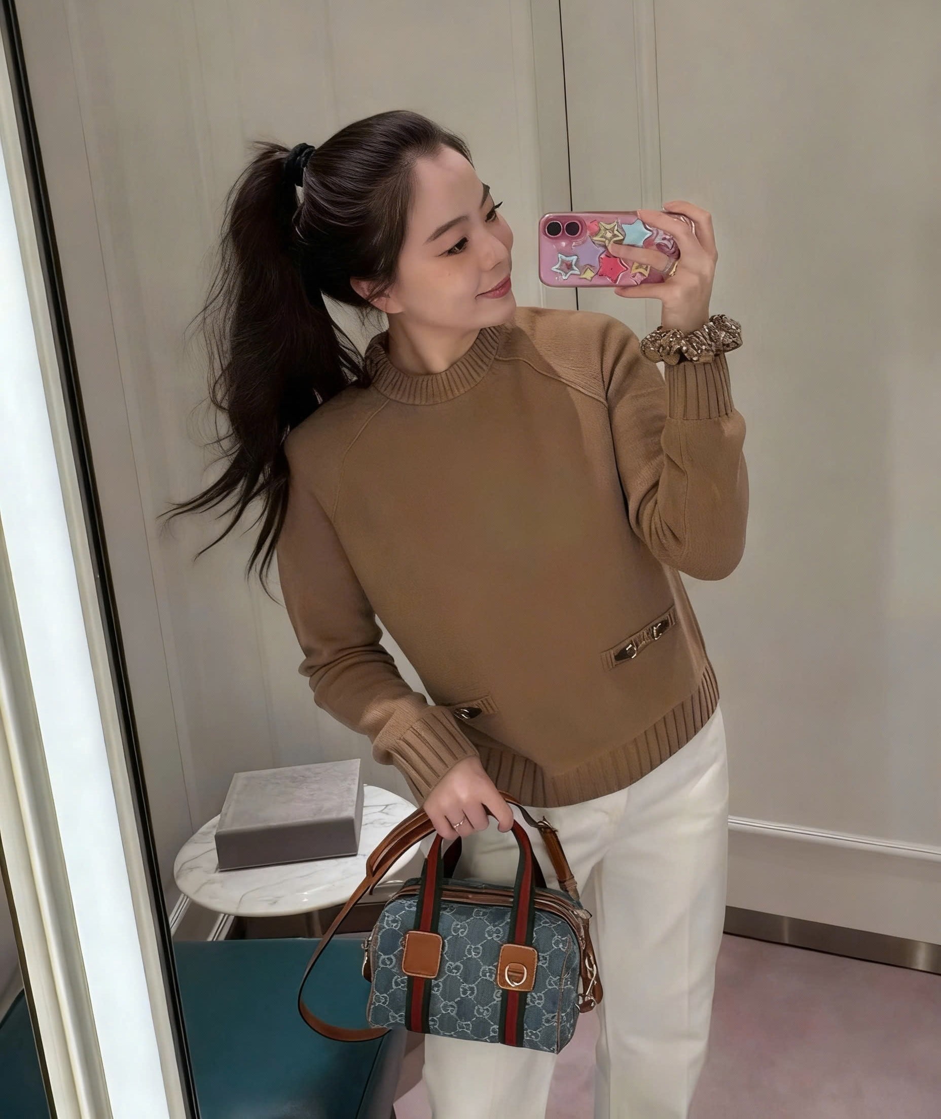 Áo len Gucci tay dài nâu 8