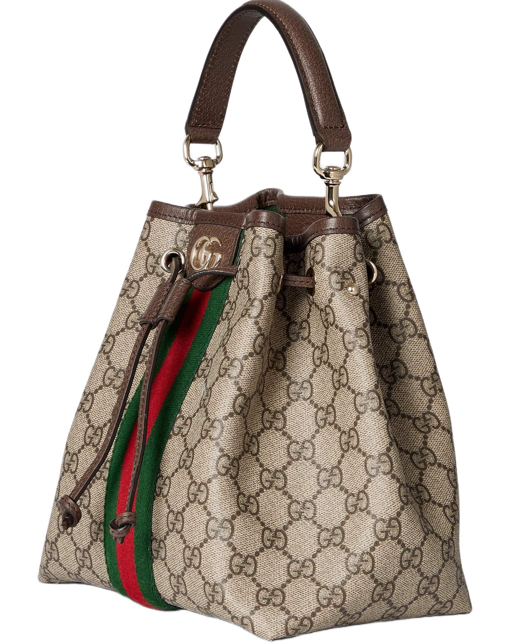 Túi Gucci Ophidia Small Bucket Bag Beige and Dark Brown GG Monogram 1