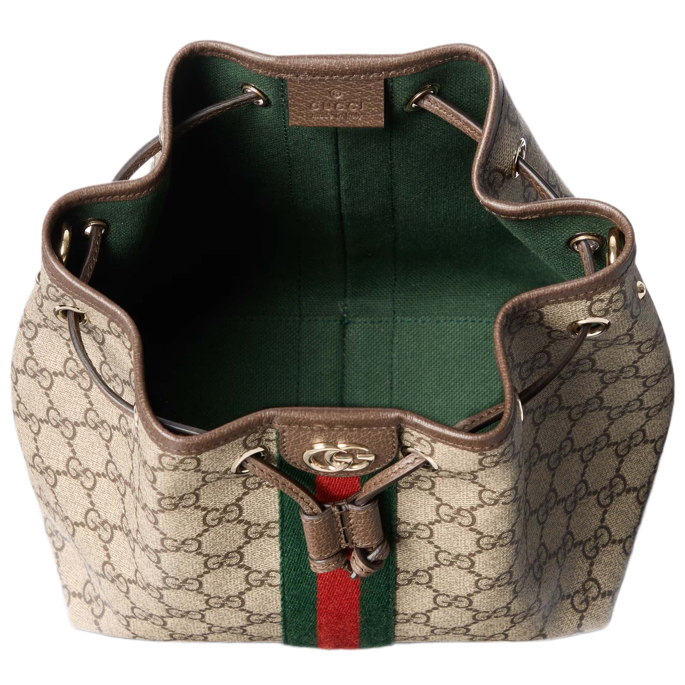 Túi Gucci Ophidia Small Bucket Bag Beige and Dark Brown GG Monogram 3