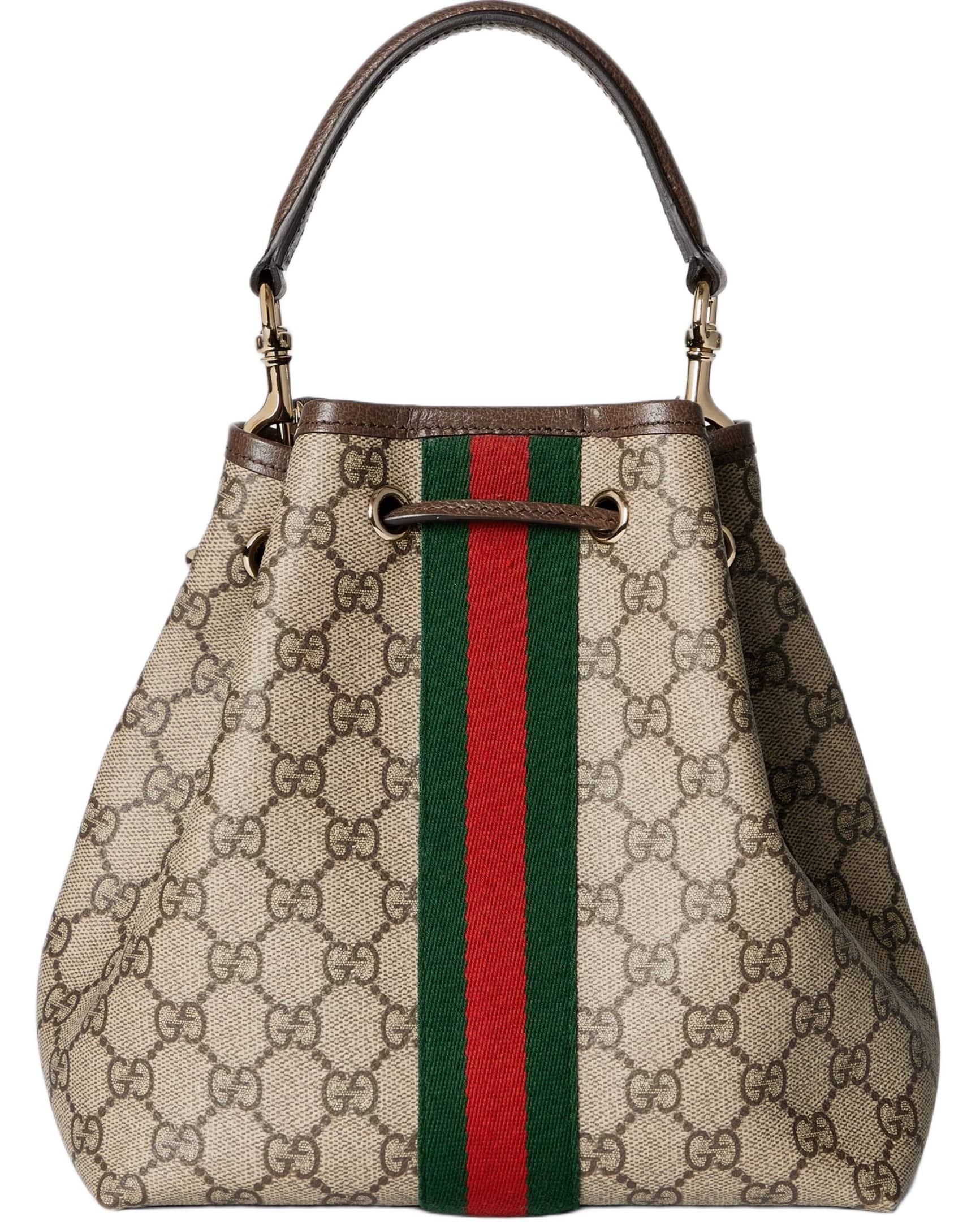 Túi Gucci Ophidia Small Bucket Bag Beige and Dark Brown GG Monogram 4