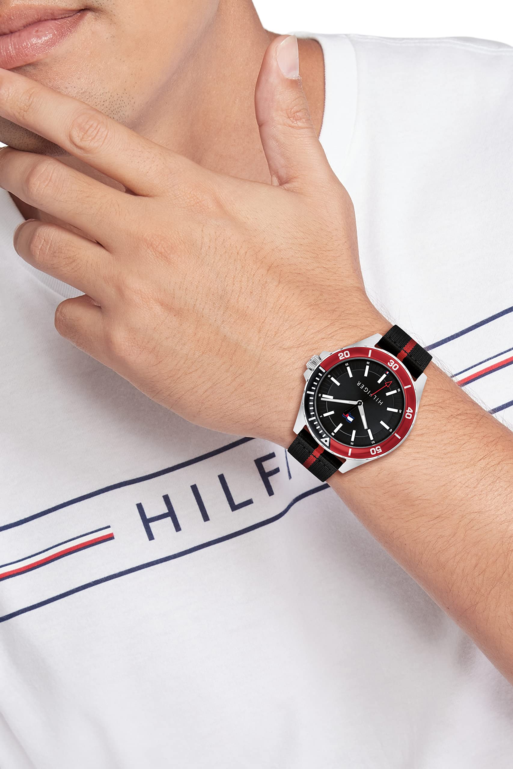 Đồng hồ nam Tommy Hilfiger Logan Two Tone Fabric Strap 1792010 1