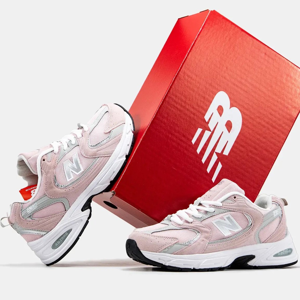 Giày New Balance 530 Pink Silver White Pink Suede Sneakers 7