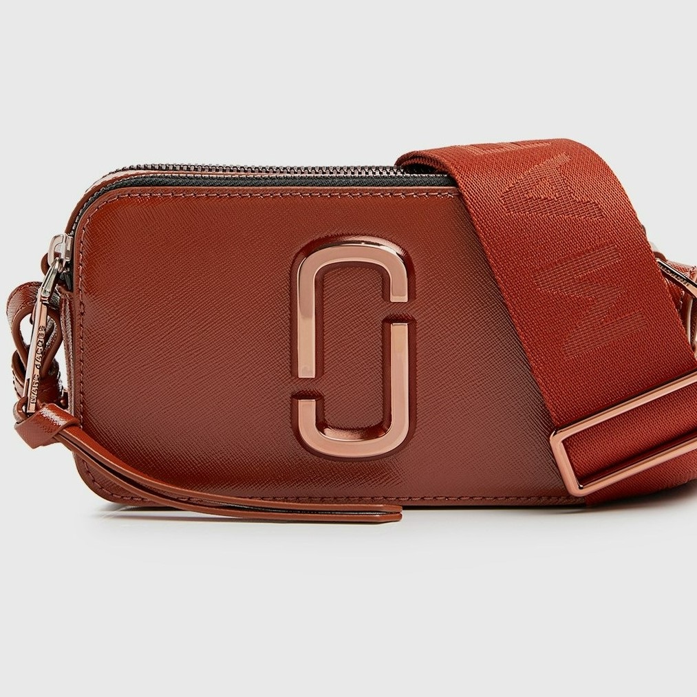 Túi đeo chéo nữ Marc Jacobs màu cam nâu The Snapshot Monochrome Leather Camera Bag 1