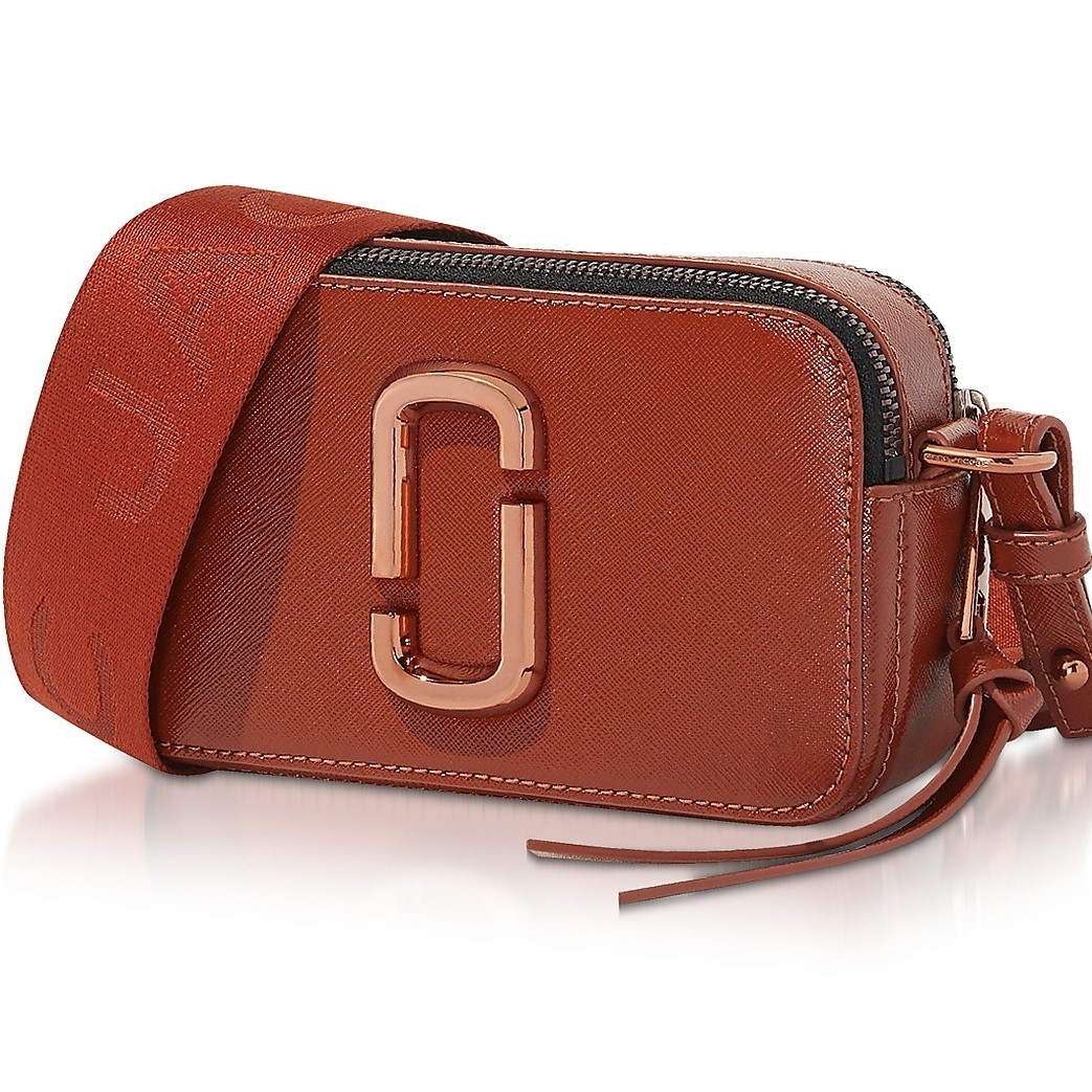Túi đeo chéo nữ Marc Jacobs màu cam nâu The Snapshot Monochrome Leather Camera Bag 10
