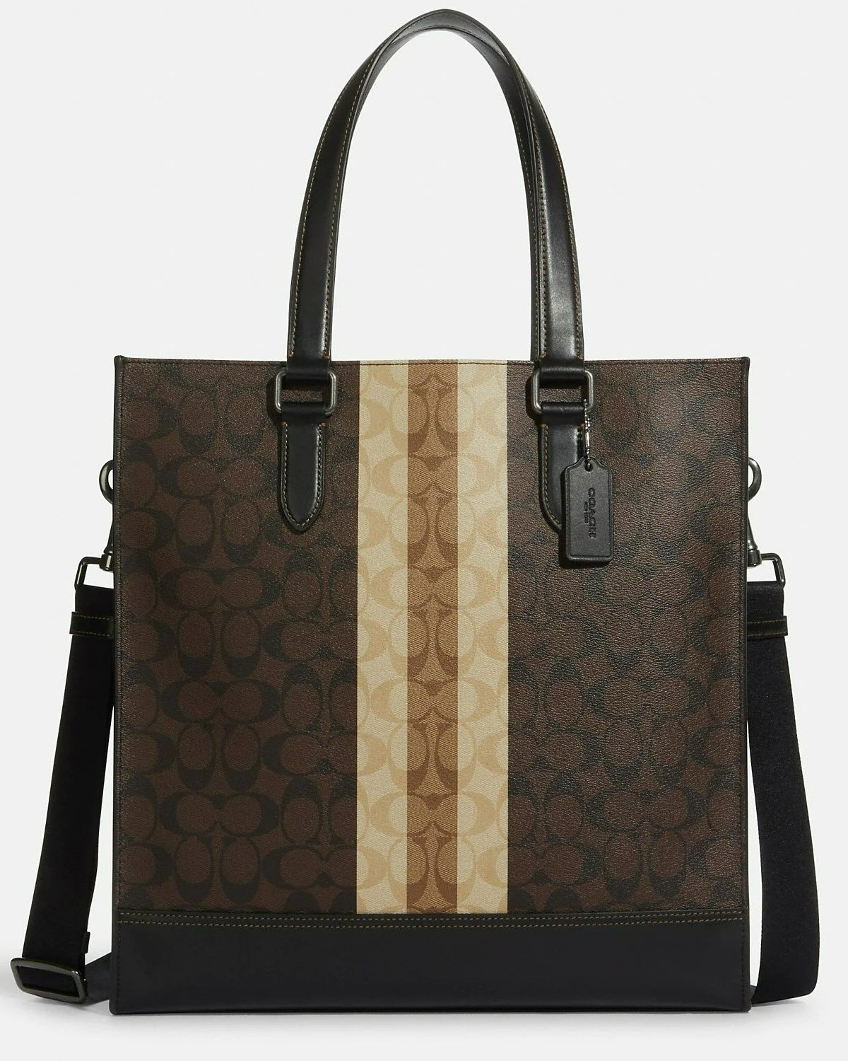 TÚI XÁCH COACH GRAHAM STRUCTURED TOTE IN BLOCKED SIGNATURE CANVAS WITH VARSITY STRIPE 7