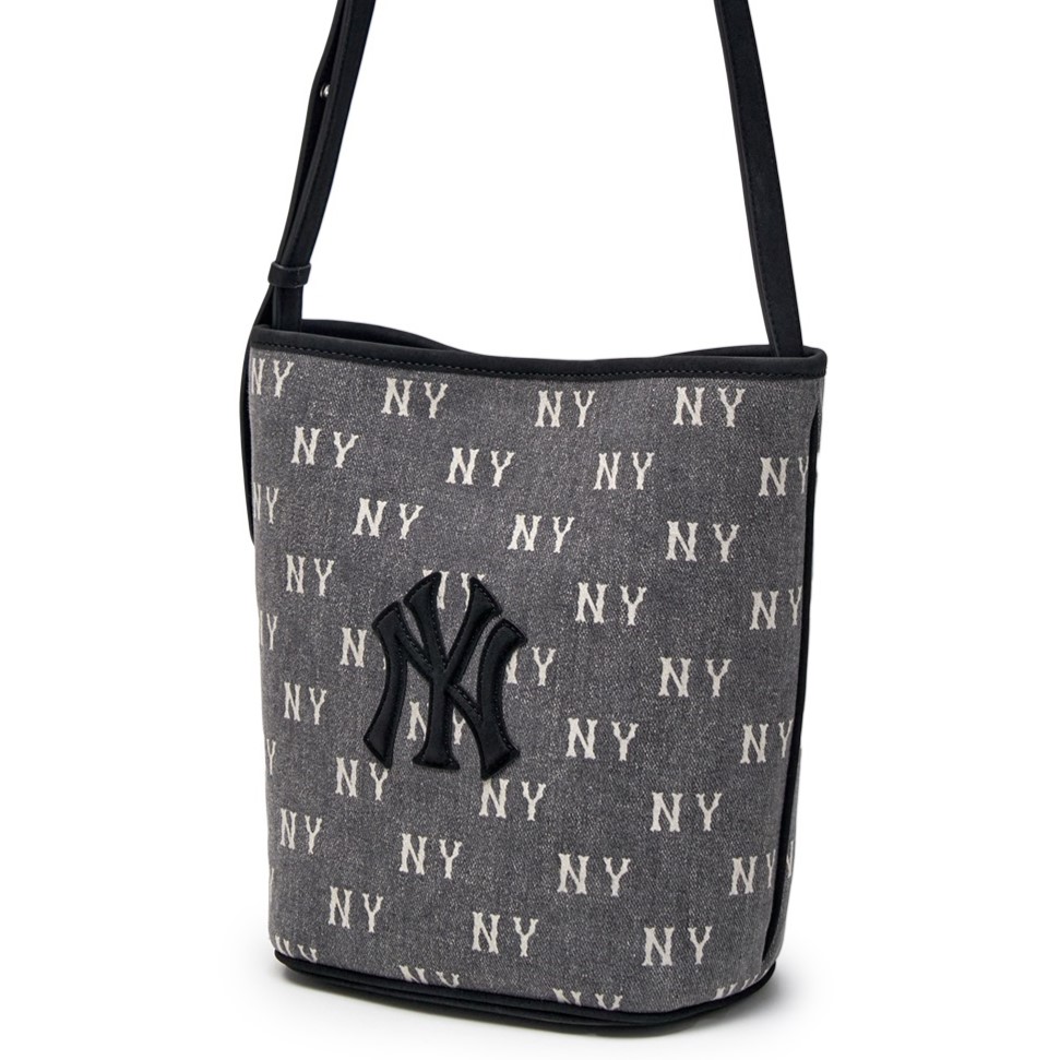 Túi MLB Classic Monogram Vintage Denim Bucket Bag New York Yankees Grey 3ABMMV65N-50CGS 2