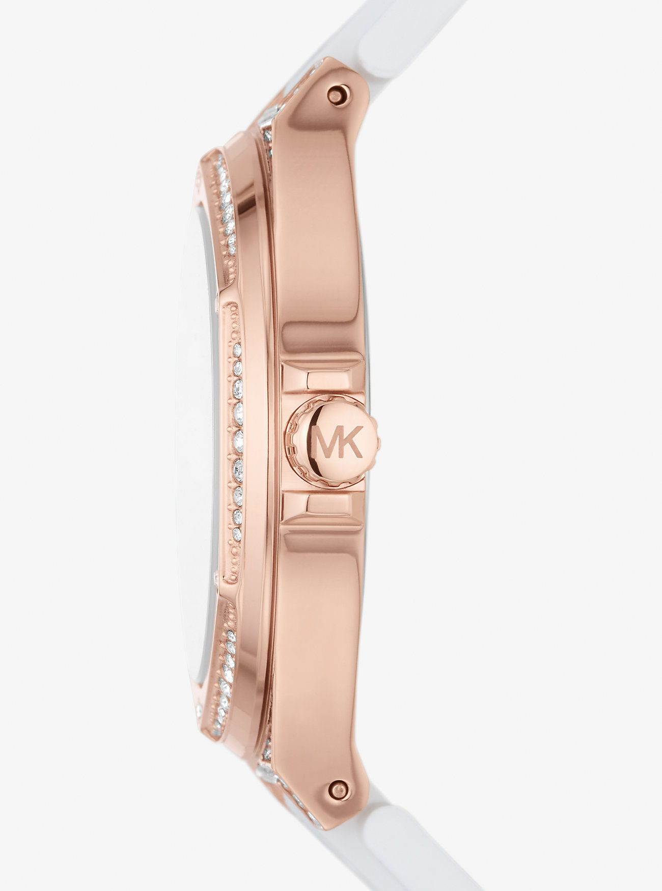 ĐỒNG HỒ NỮ MICHAEL KORS OVERSIZED LENNOX PAVÉ ROSE GOLD-TONE AND SILICONE WATCH MK7248 6