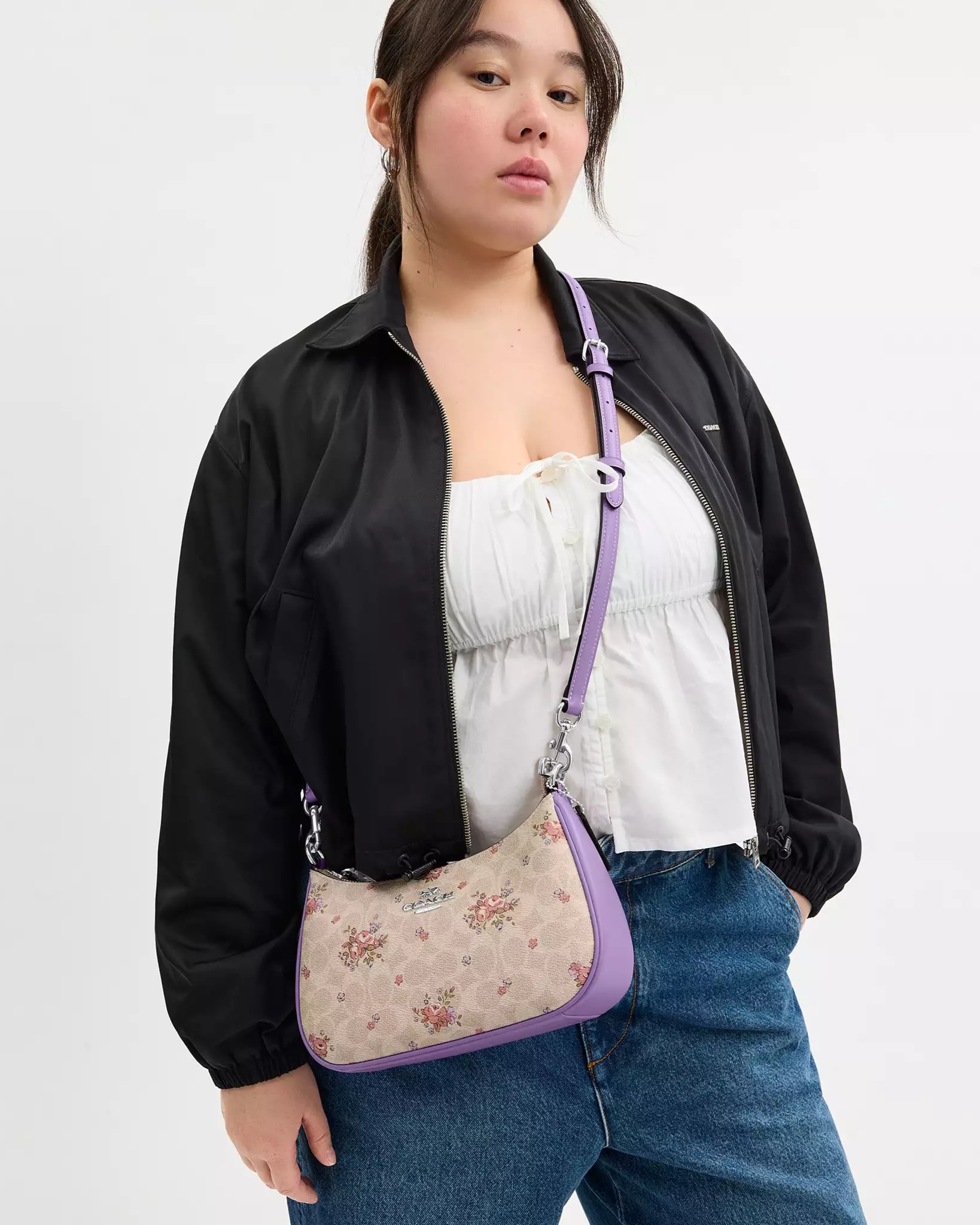 Túi Coach Teri Shoulder Bag In Signature Canvas With Floral Print Sand Multi CAL37 4