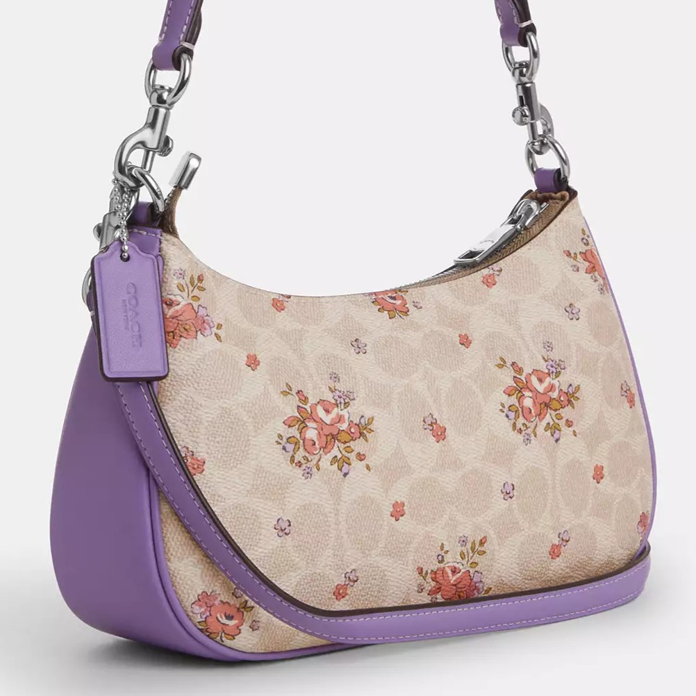 Túi Coach Teri Shoulder Bag In Signature Canvas With Floral Print Sand Multi CAL37 3
