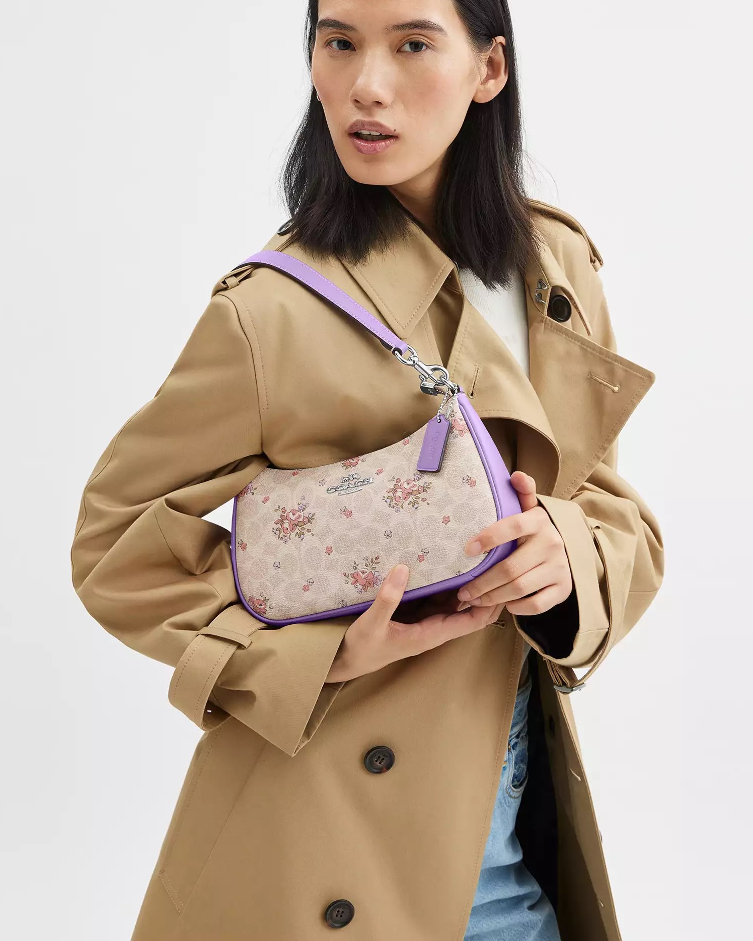 Túi Coach Teri Shoulder Bag In Signature Canvas With Floral Print Sand Multi CAL37 8
