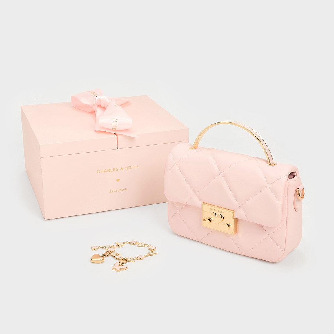TÚI CHARLES KEITH QUILTED BOXY TOP HANDLE BAG PINK CK17-50671661 8