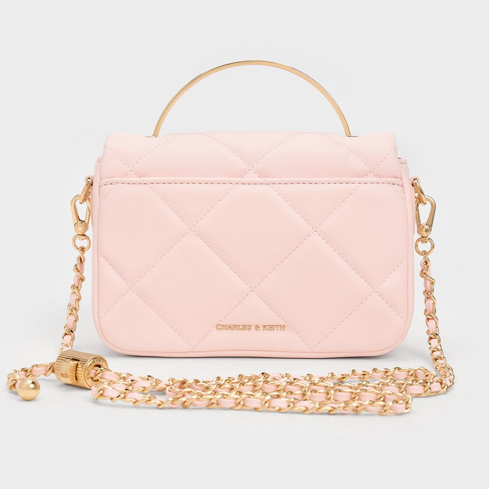 TÚI CHARLES KEITH QUILTED BOXY TOP HANDLE BAG PINK CK17-50671661 10
