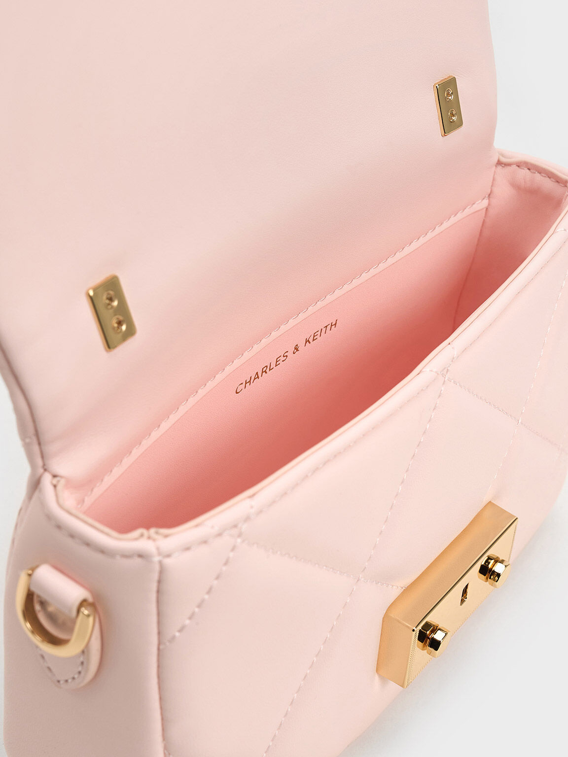 TÚI CHARLES KEITH QUILTED BOXY TOP HANDLE BAG PINK CK17-50671661 13