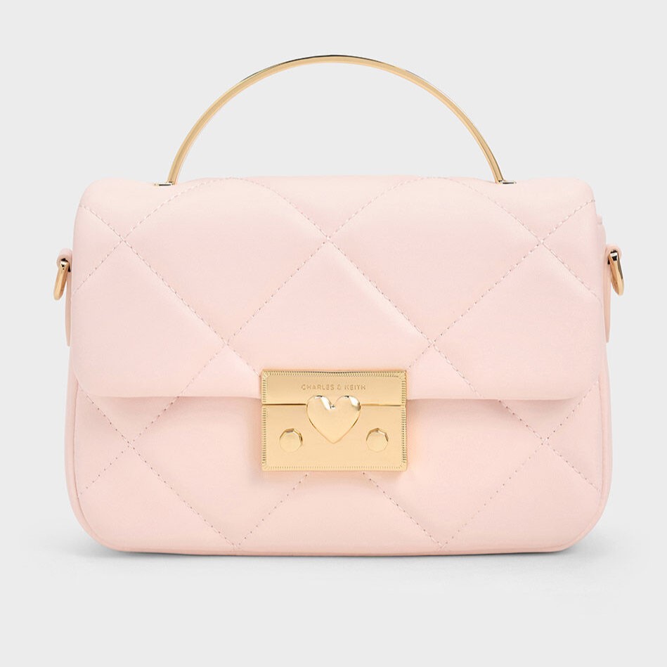 TÚI CHARLES KEITH QUILTED BOXY TOP HANDLE BAG PINK CK17-50671661 14