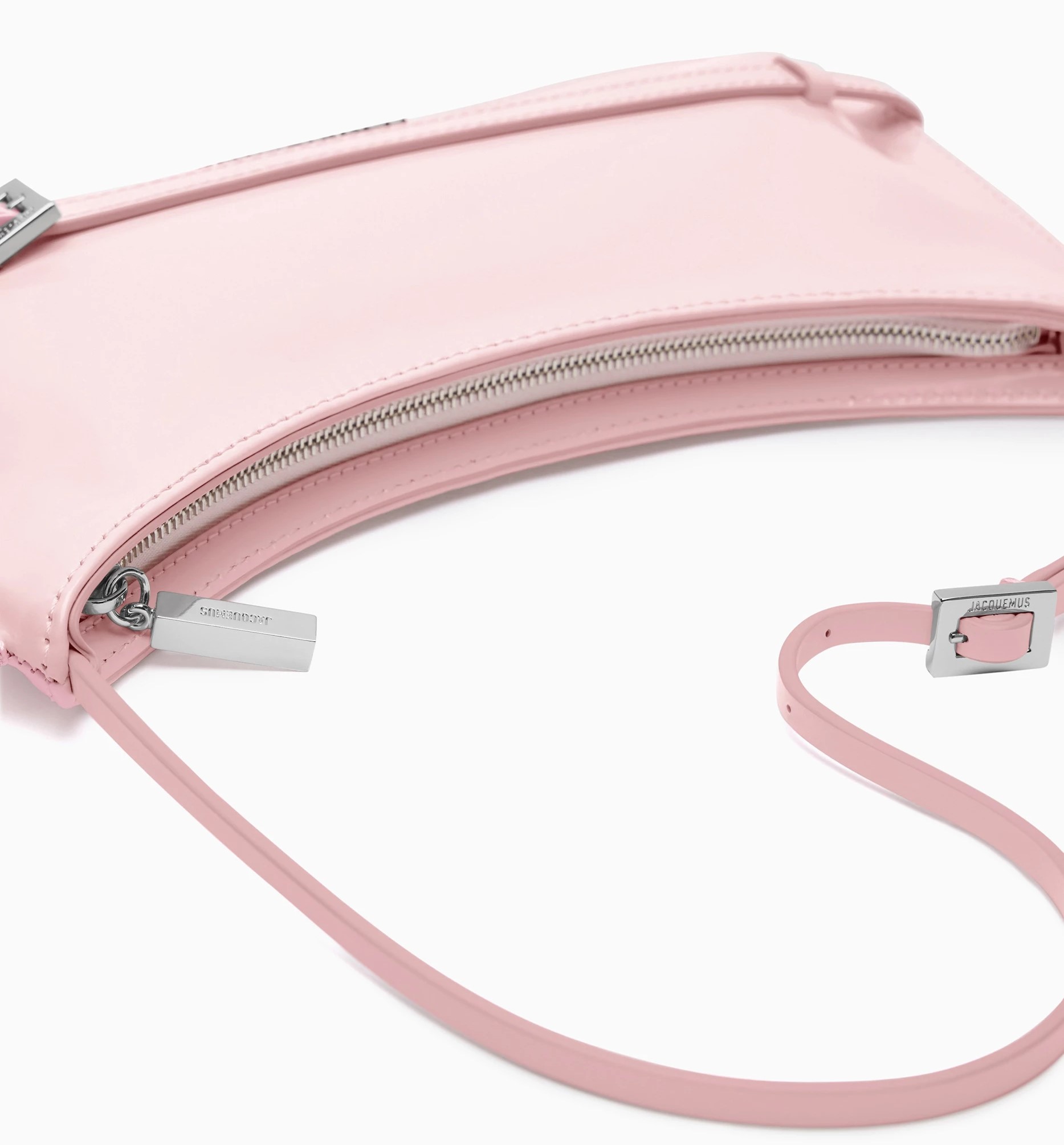 Túi đeo vai Jacquemus Le Bisou Ceinture Patent Leather Shoulder Bag Pale Pink 11