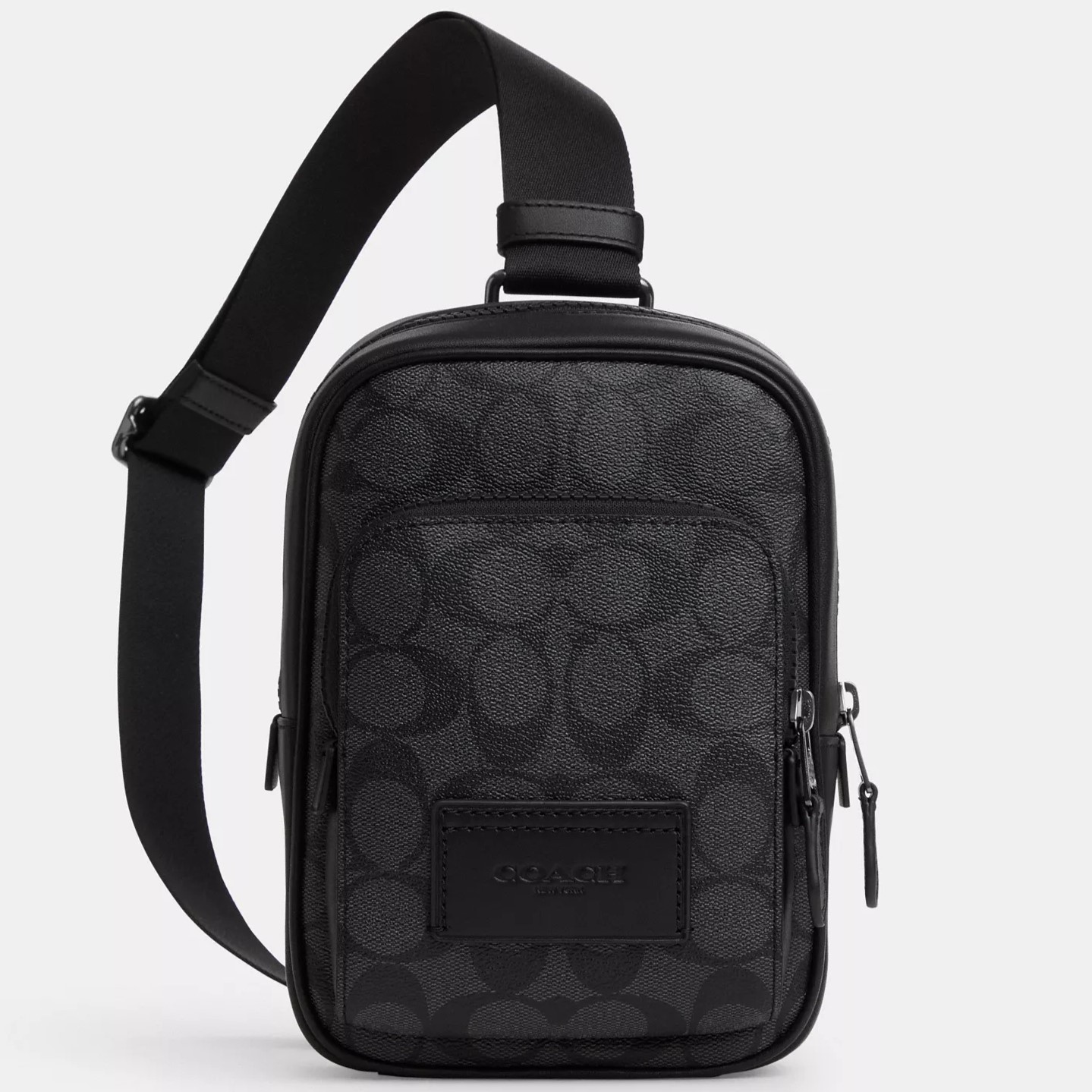 TÚI COACH NAM TRACK PACK 14 IN SIGNATURE CANVAS CHARCOAL BLACK CL412 4