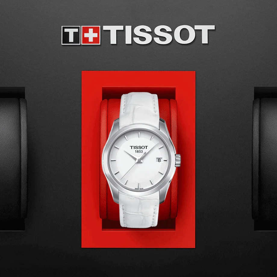Đồng hồ nữ Tissot T-Classic Couturier White Leather Quartz Ladies T035.210.16.011.00 6