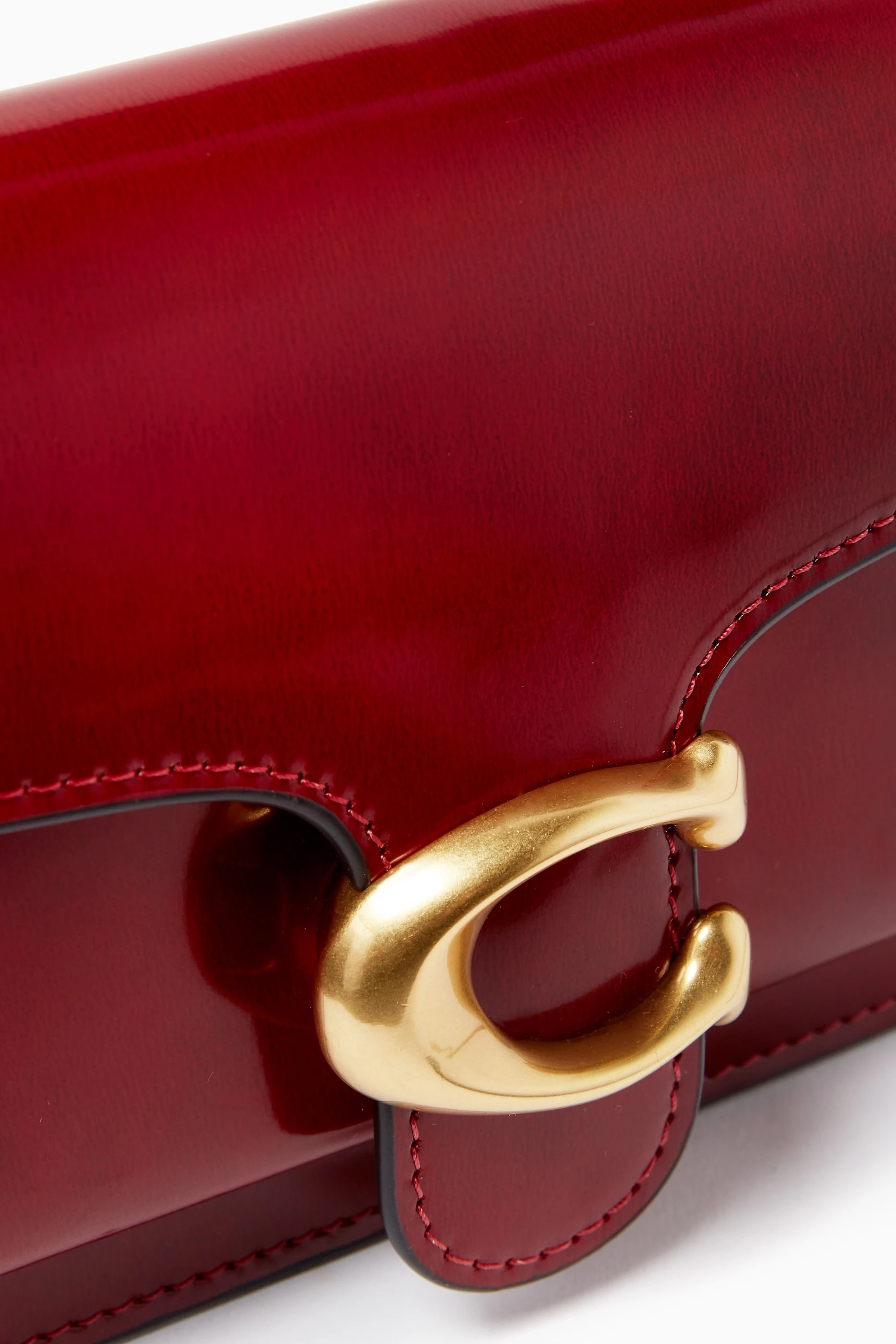 Túi Coach Tabby Chain Clutch Spazzolato Leather Ruby CW554 5