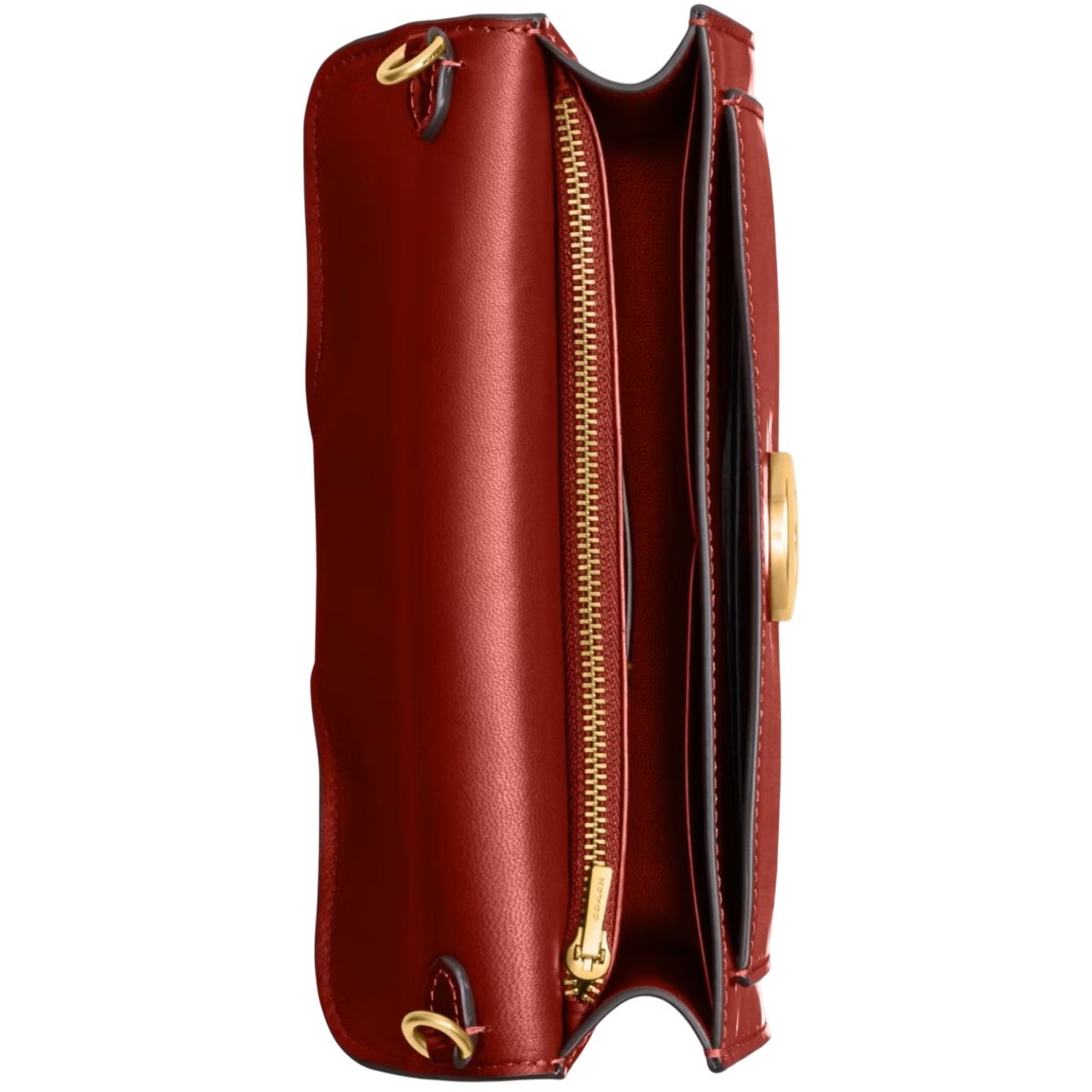 Túi Coach Tabby Chain Clutch Spazzolato Leather Ruby CW554 6