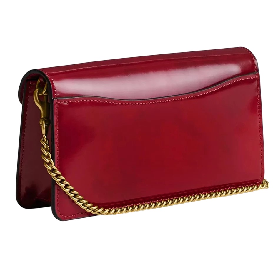 Túi Coach Tabby Chain Clutch Spazzolato Leather Ruby CW554 3