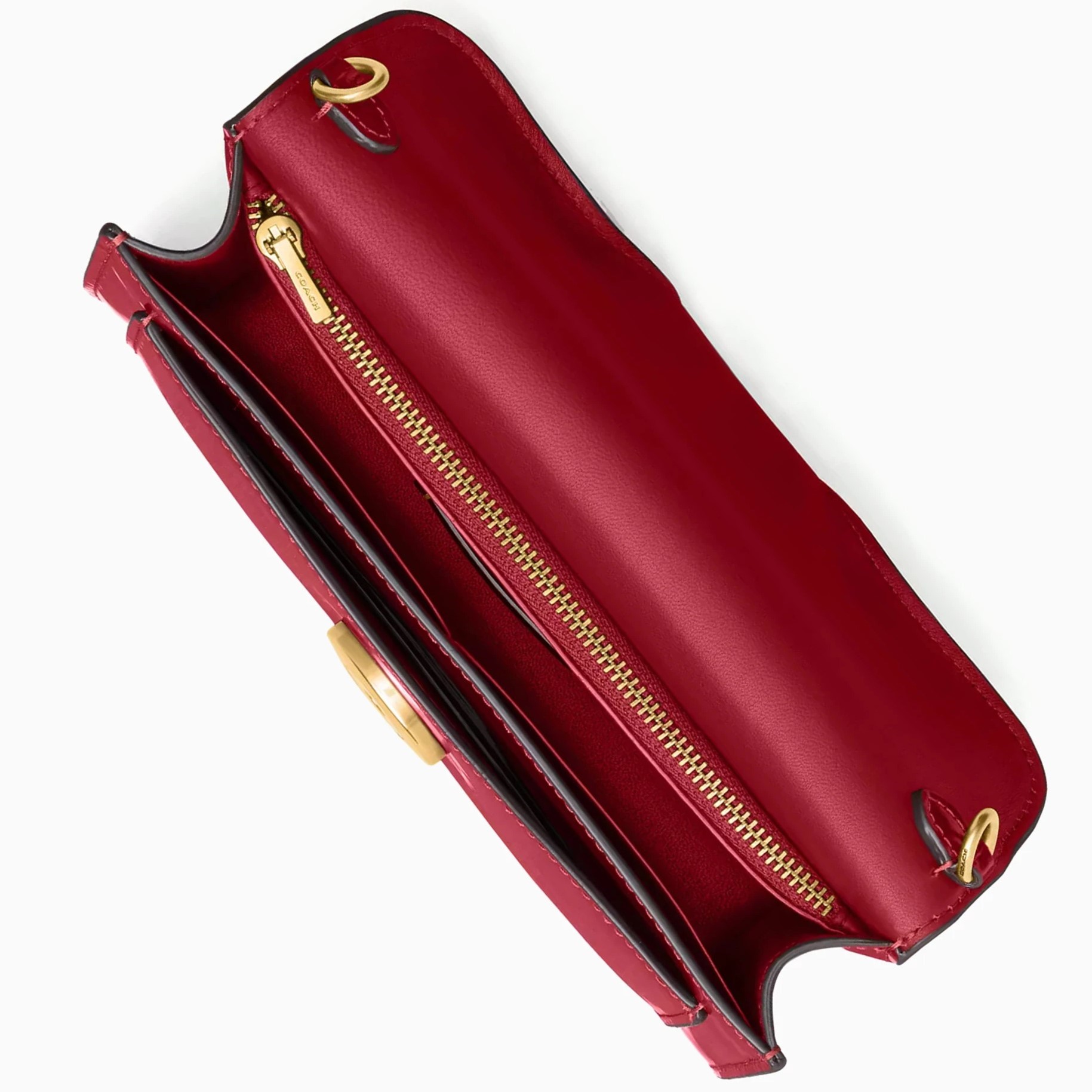 Túi Coach Tabby Chain Clutch Spazzolato Leather Ruby CW554 7