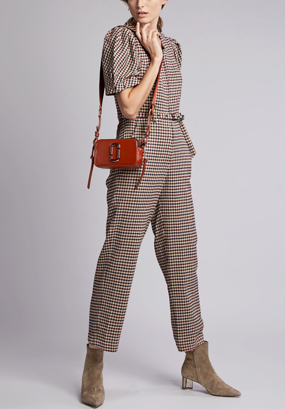 Túi đeo chéo nữ Marc Jacobs màu cam nâu The Snapshot Monochrome Leather Camera Bag 2