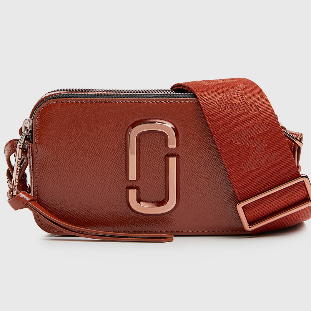 Túi đeo chéo nữ Marc Jacobs màu cam nâu The Snapshot Monochrome Leather Camera Bag 4