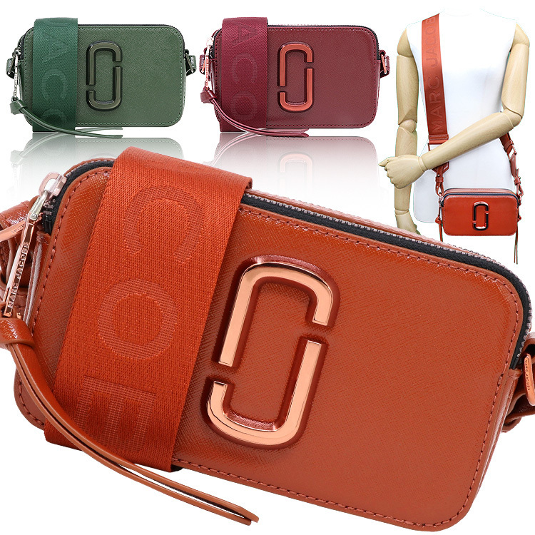 Túi đeo chéo nữ Marc Jacobs màu cam nâu The Snapshot Monochrome Leather Camera Bag 6