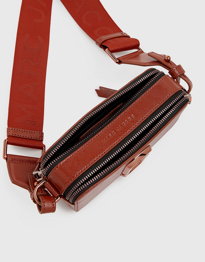 Túi đeo chéo nữ Marc Jacobs màu cam nâu The Snapshot Monochrome Leather Camera Bag 7