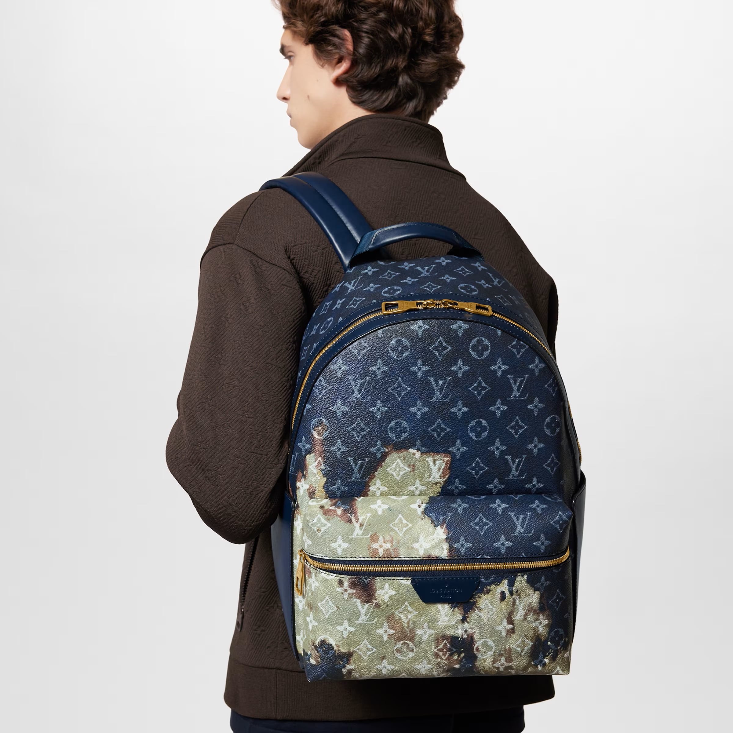 BALO LV LOUIS VUITTON DISCOVERY BACKPACK PM INK BLUE MONOGRAM BLEACH COATED CANVAS 9