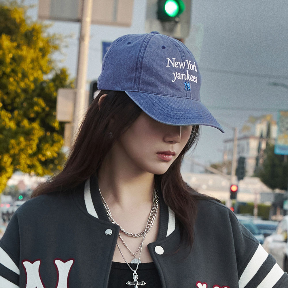 Nón MLB New York Yankees Varsity Lettering Washed Unstructured Ball Cap Navy 3ACPVV04N-50NYS 11