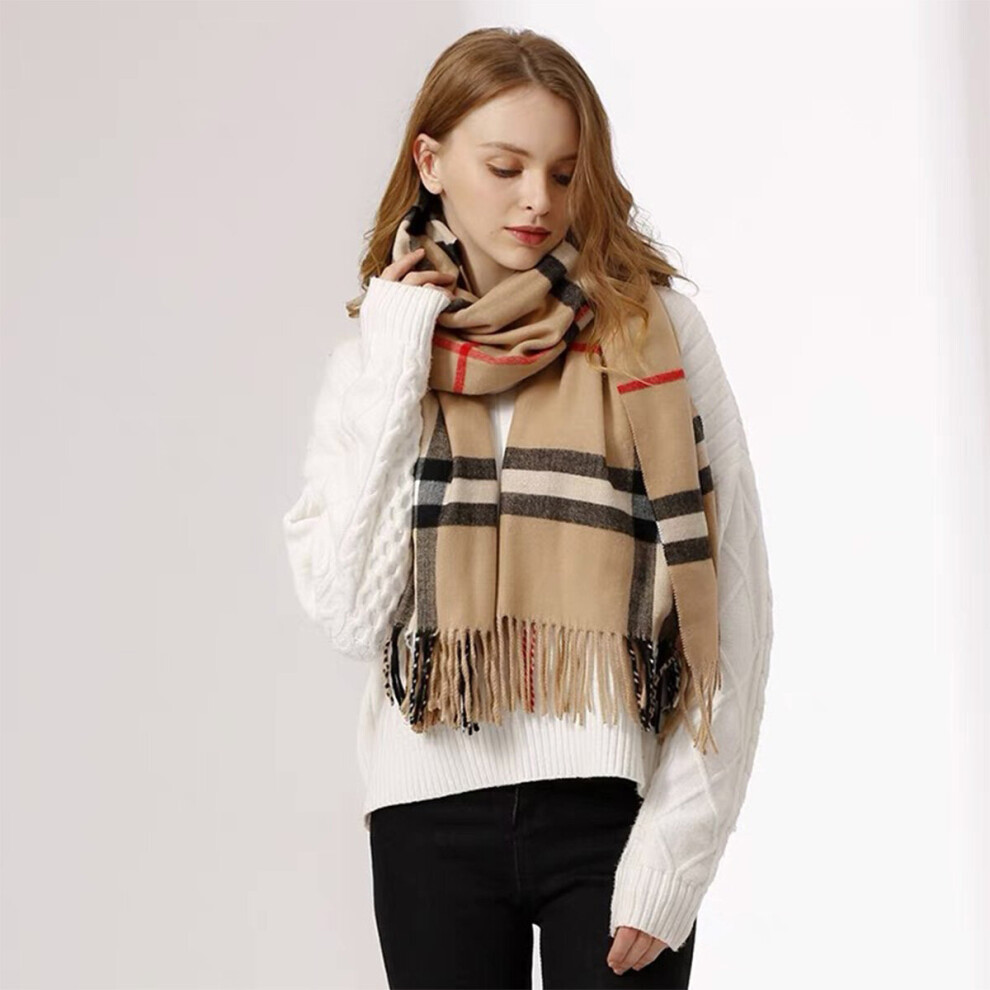 Khăn Burberry Check Cashmere Scarf Arc Beige 1