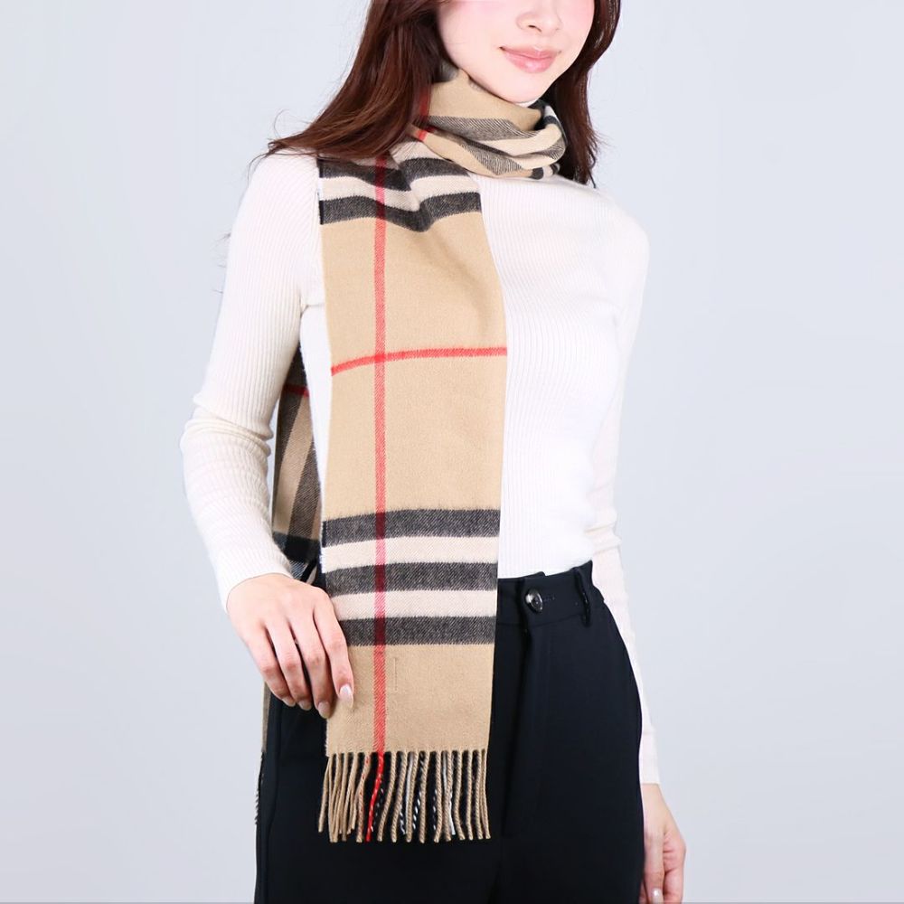Khăn Burberry Check Cashmere Scarf Arc Beige 5