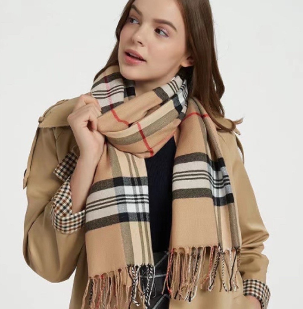 Khăn Burberry Check Cashmere Scarf Arc Beige 11