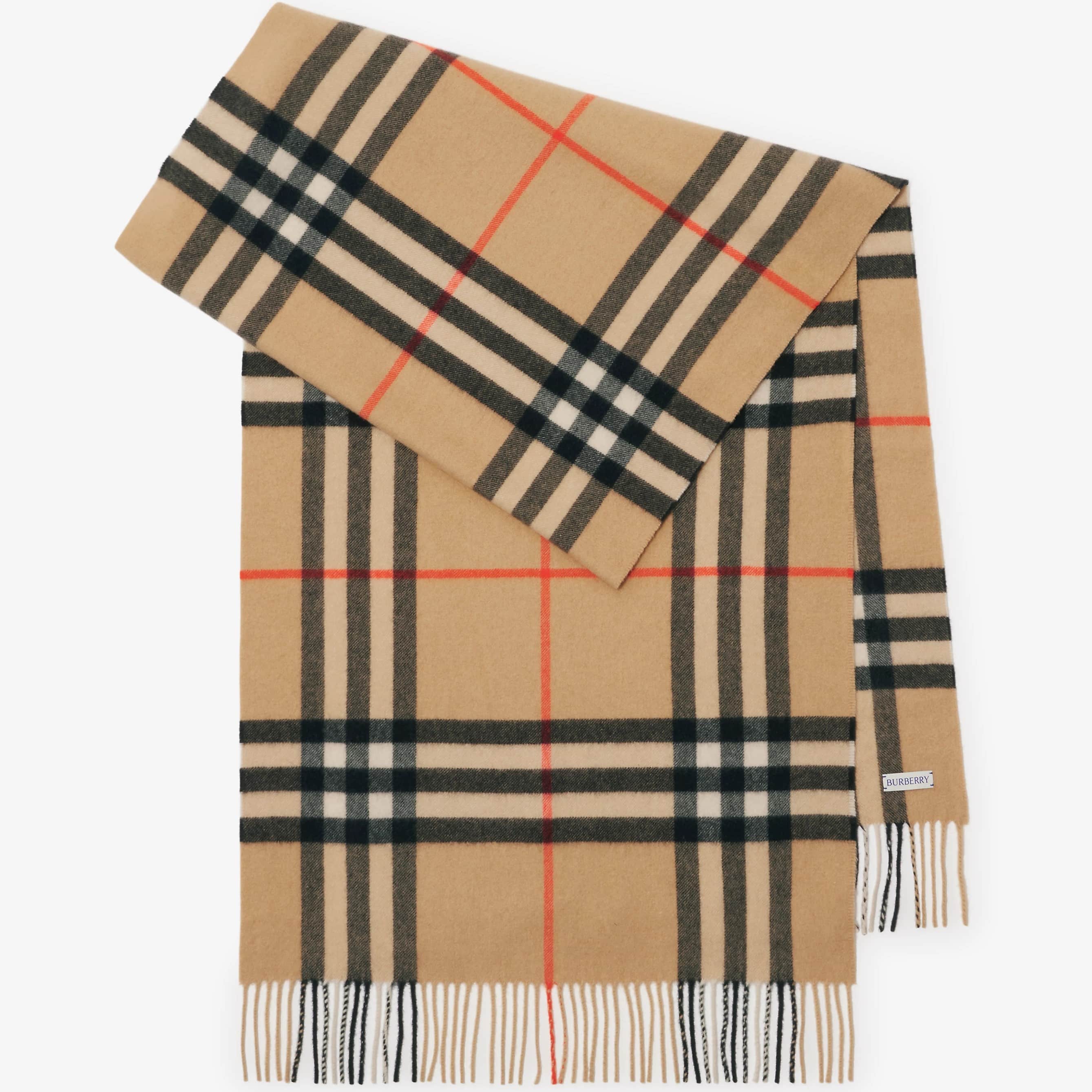 Khăn Burberry Check Cashmere Scarf Arc Beige 15