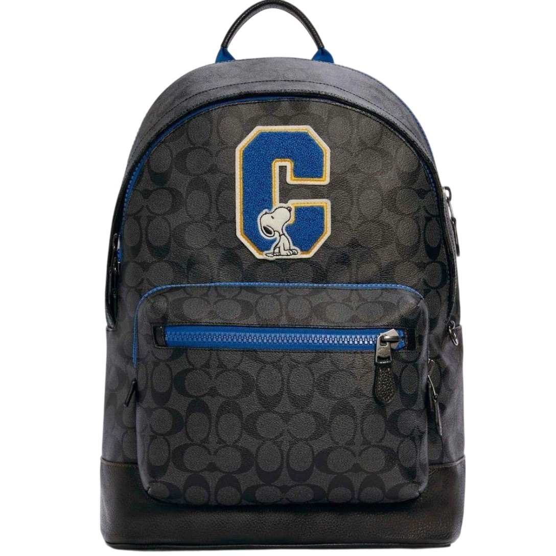 Balo Coach x Peanuts West Backpack In Signature Canvas With Snoopy 2