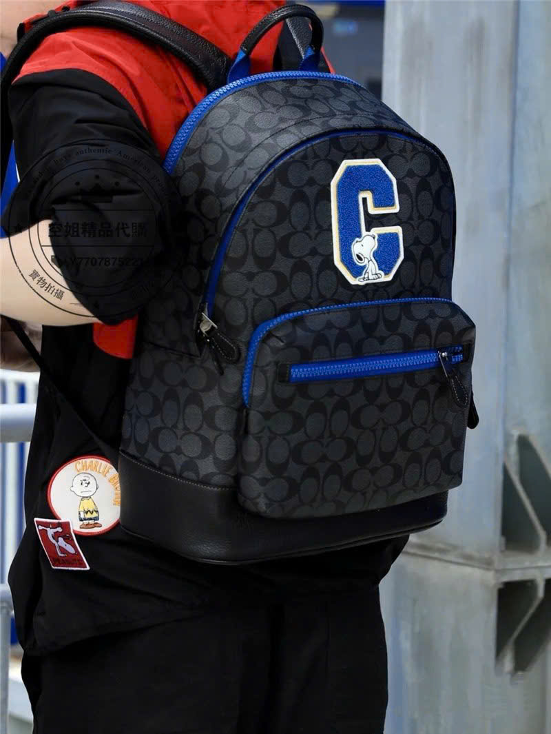 Balo Coach x Peanuts West Backpack In Signature Canvas With Snoopy 5
