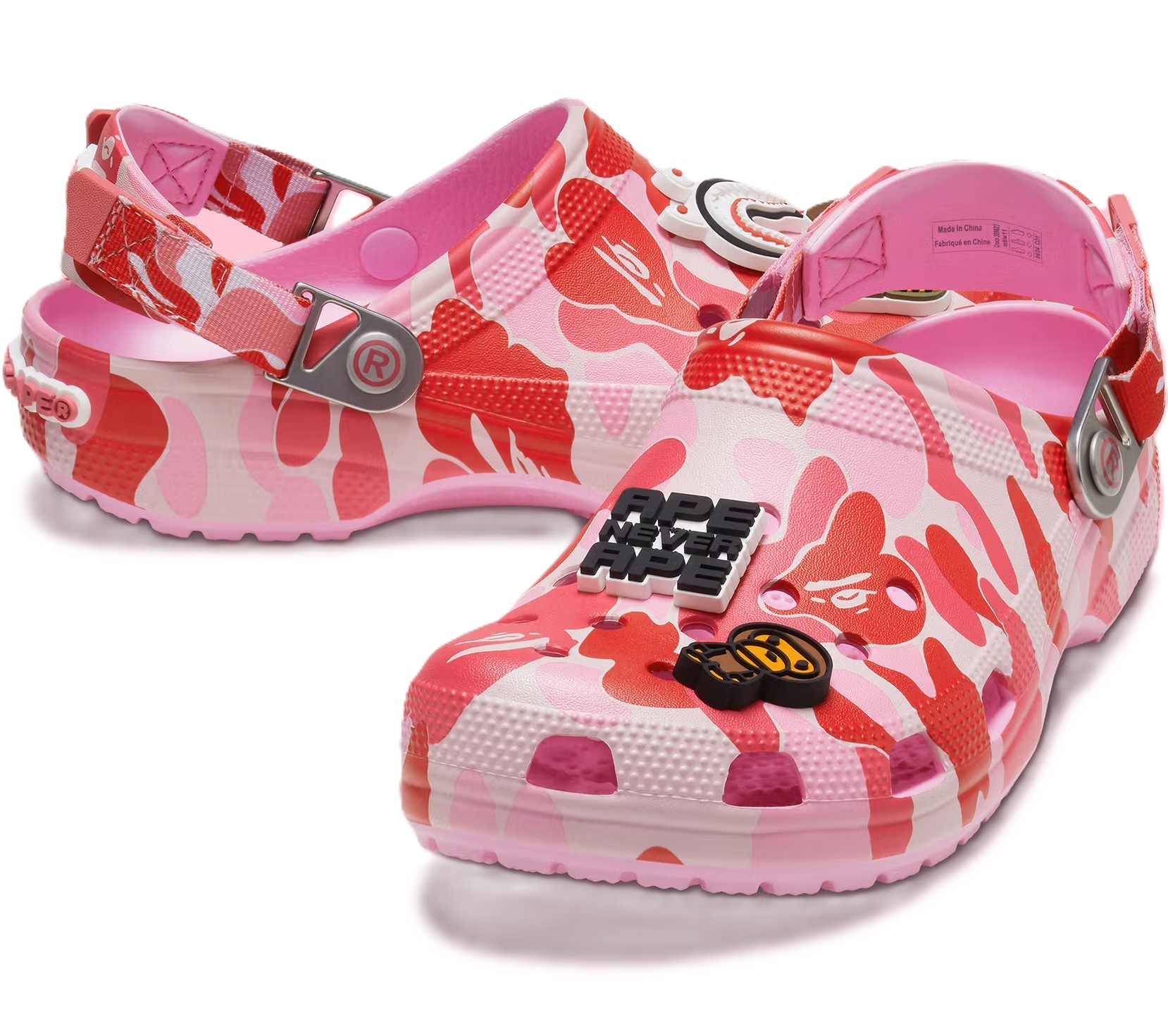 Dép Crocs x Bape Classic Clog Carnation A Bathing Ape ABC Camo Pink 209627-6I2 4