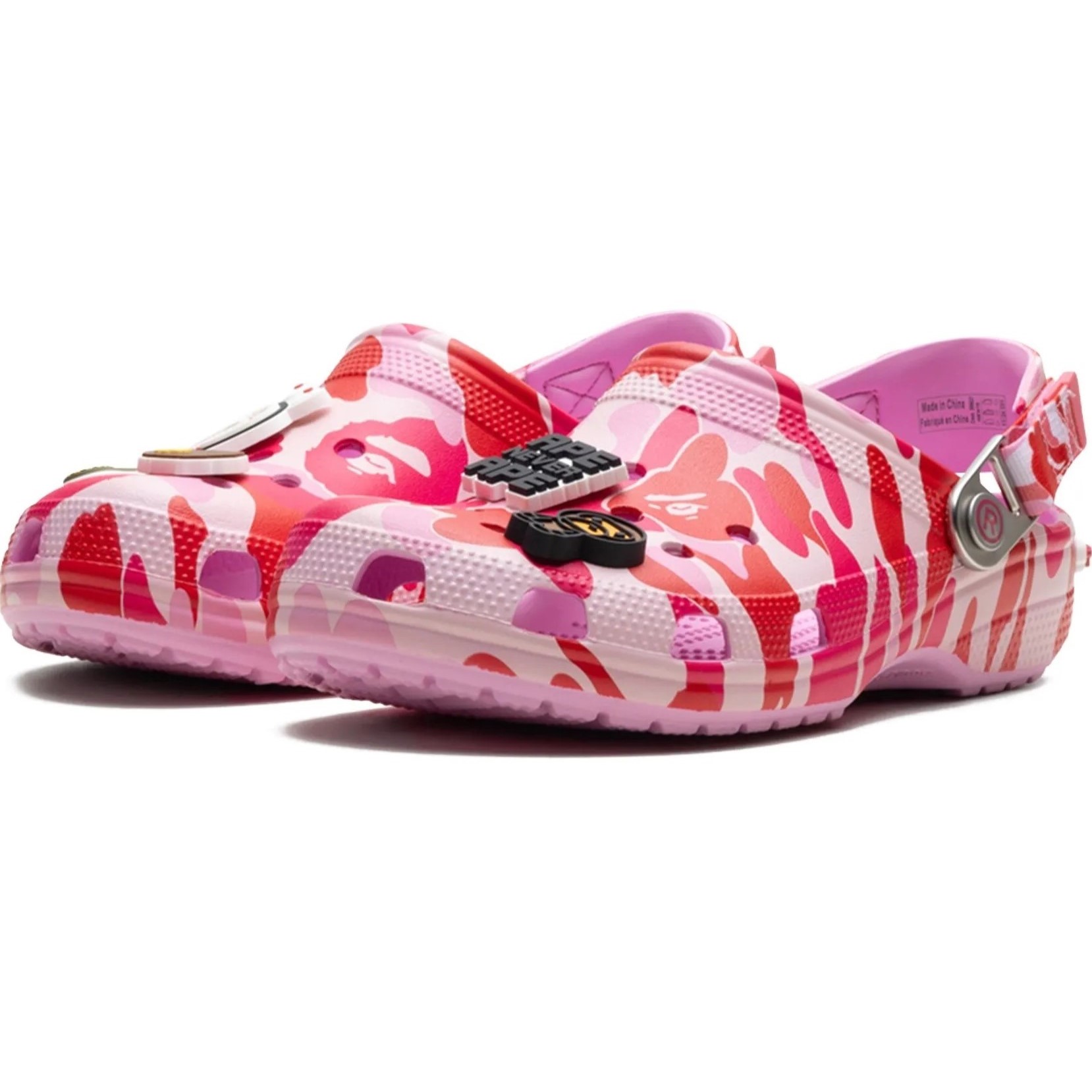 Dép Crocs x Bape Classic Clog Carnation A Bathing Ape ABC Camo Pink 209627-6I2 12